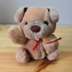 Russ Berrie Vintage Taffy Puppy Plush Dog Stuffed Animal Brown 5 Inch